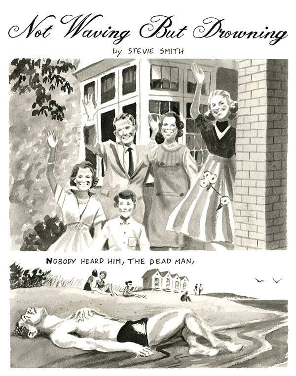 illustration of family waving on a doorstep