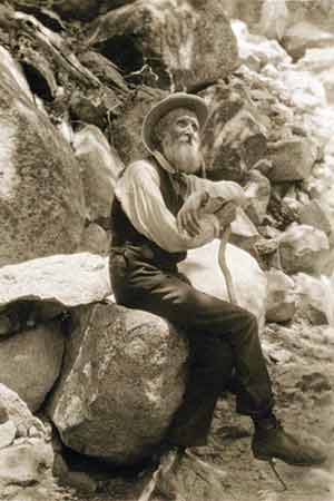 photo of John Muir in 1907 by Francis M. Fritz. Courtesy of UC Berkeley, Bancroft Library.